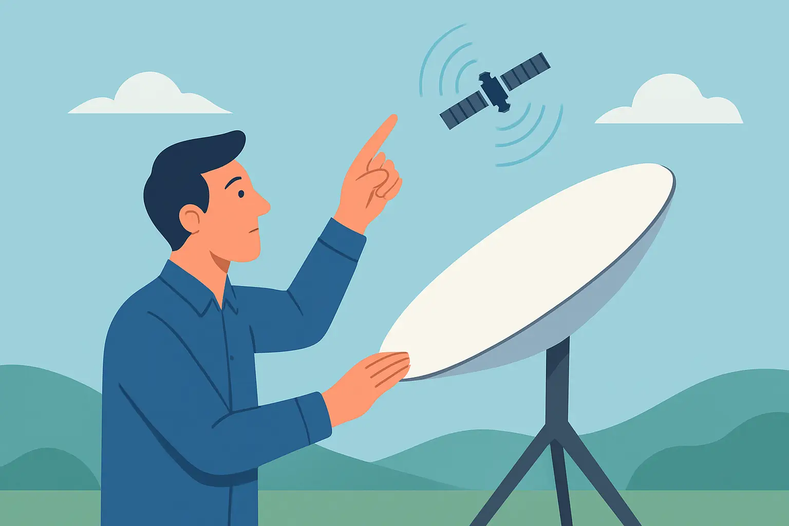Como apontar a antena Starlink corretamente