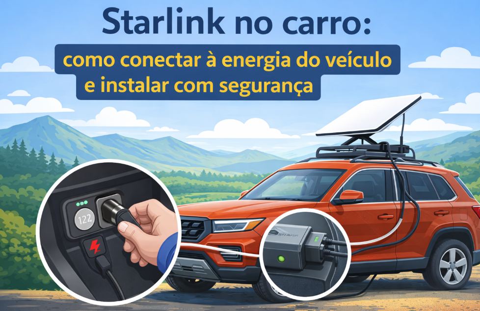 Starlink em veículos: como instalar e conectar à energia com segurança